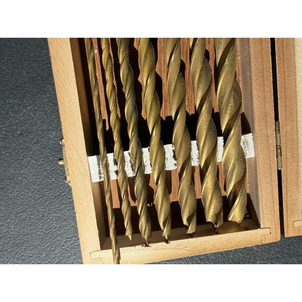 Cummings 7pc Brad Point Drill Bit Set Titanium Coated Wood Case Woodworking